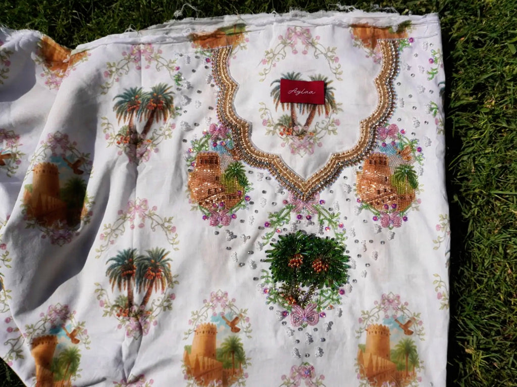 Aam Fabric’s National Day White  (Ready Unstitched)