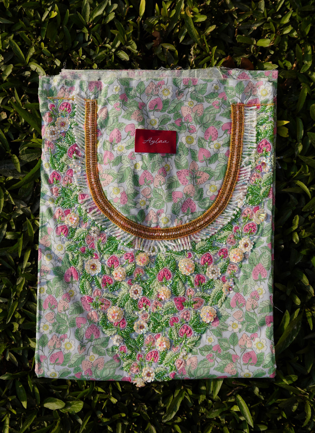 Liberty Strawberry Garden (Ready Unstitched)
