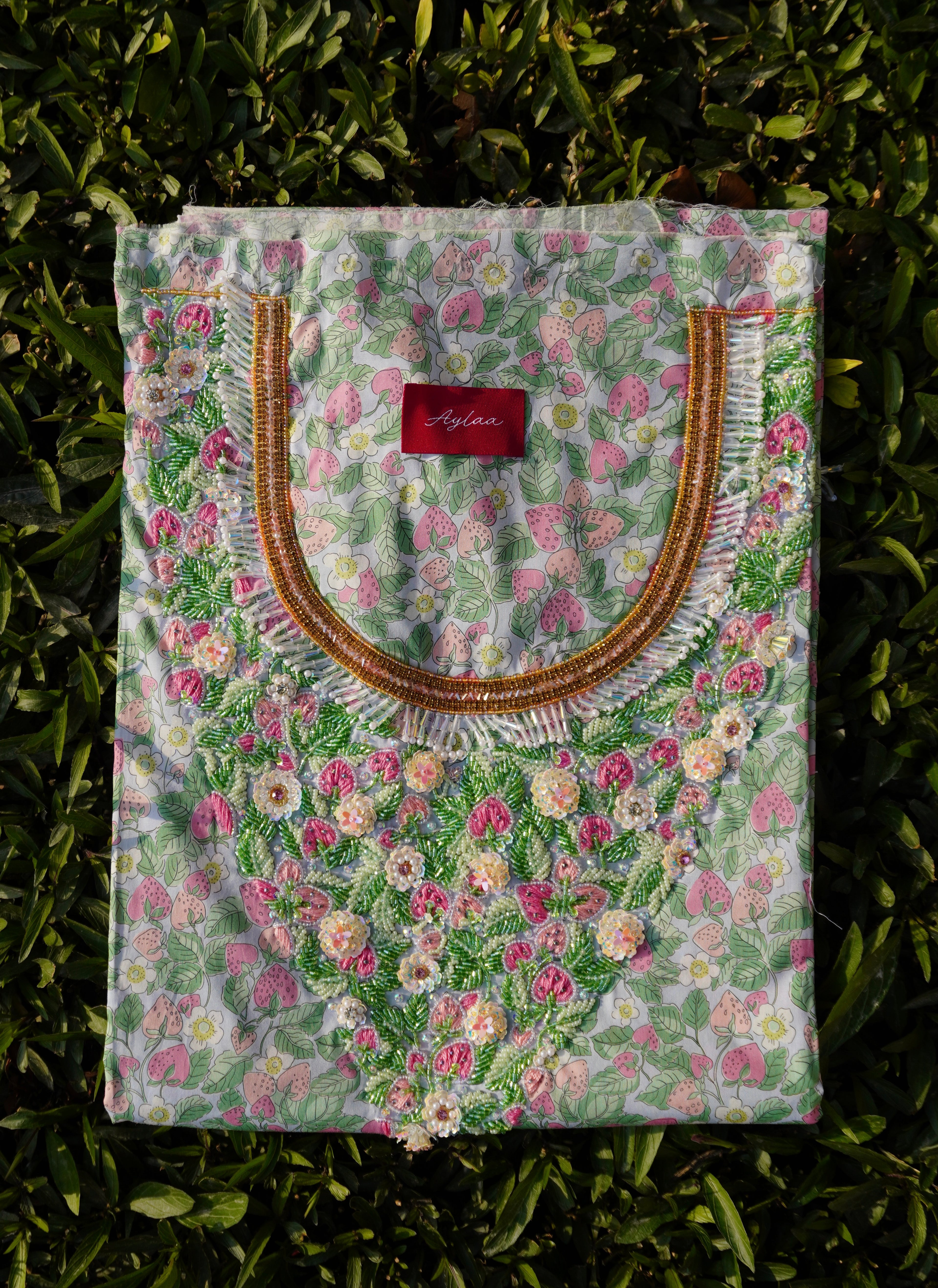 Liberty Strawberry Garden (Ready Unstitched)