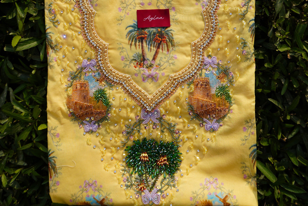 Aam Fabric’s National Day Yellow (Ready Unstitched)