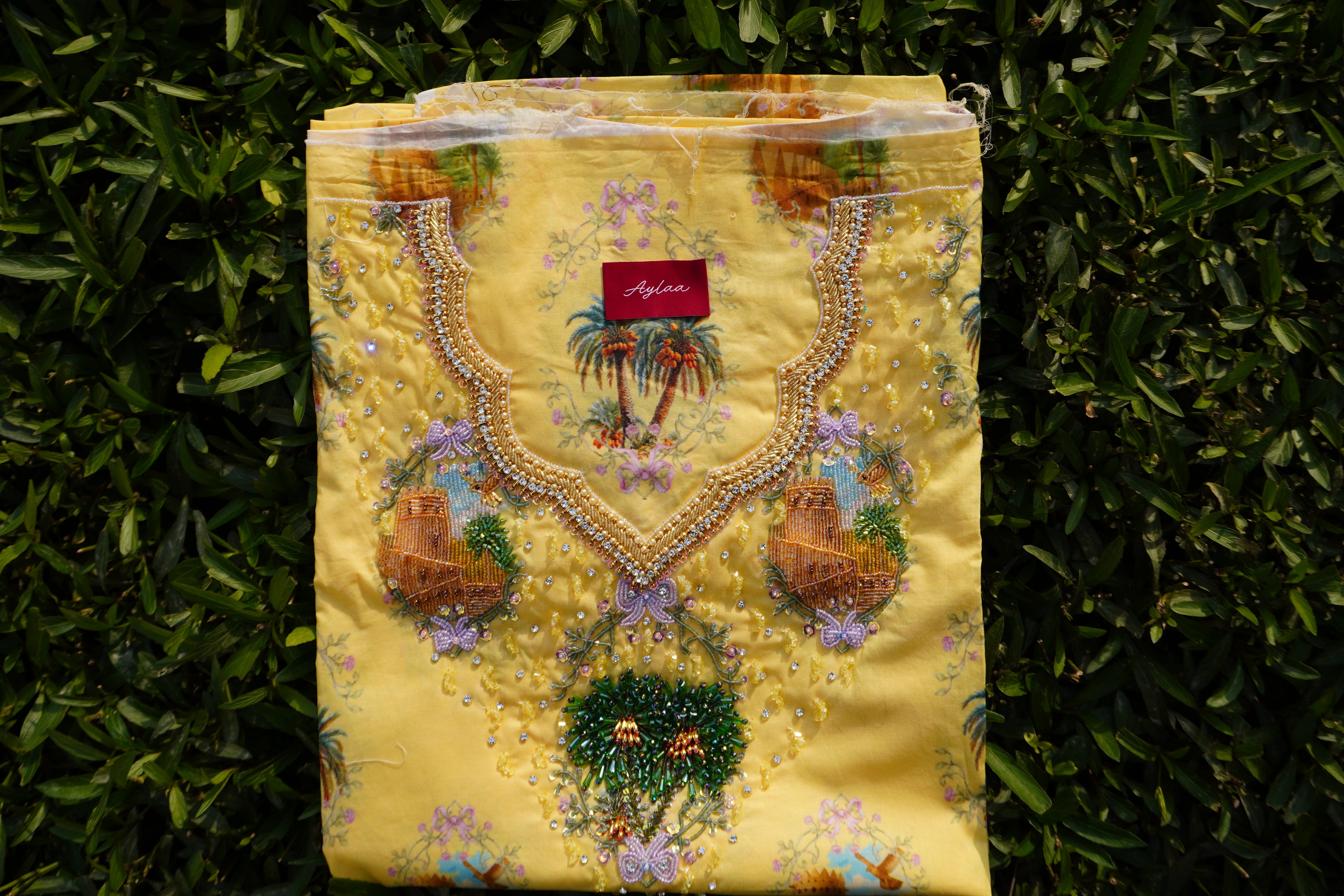 Aam Fabric’s National Day Yellow (Ready Unstitched)