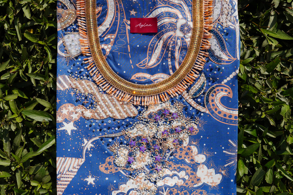 Liberty Louis Space Walk Blue (Ready Unstitched)