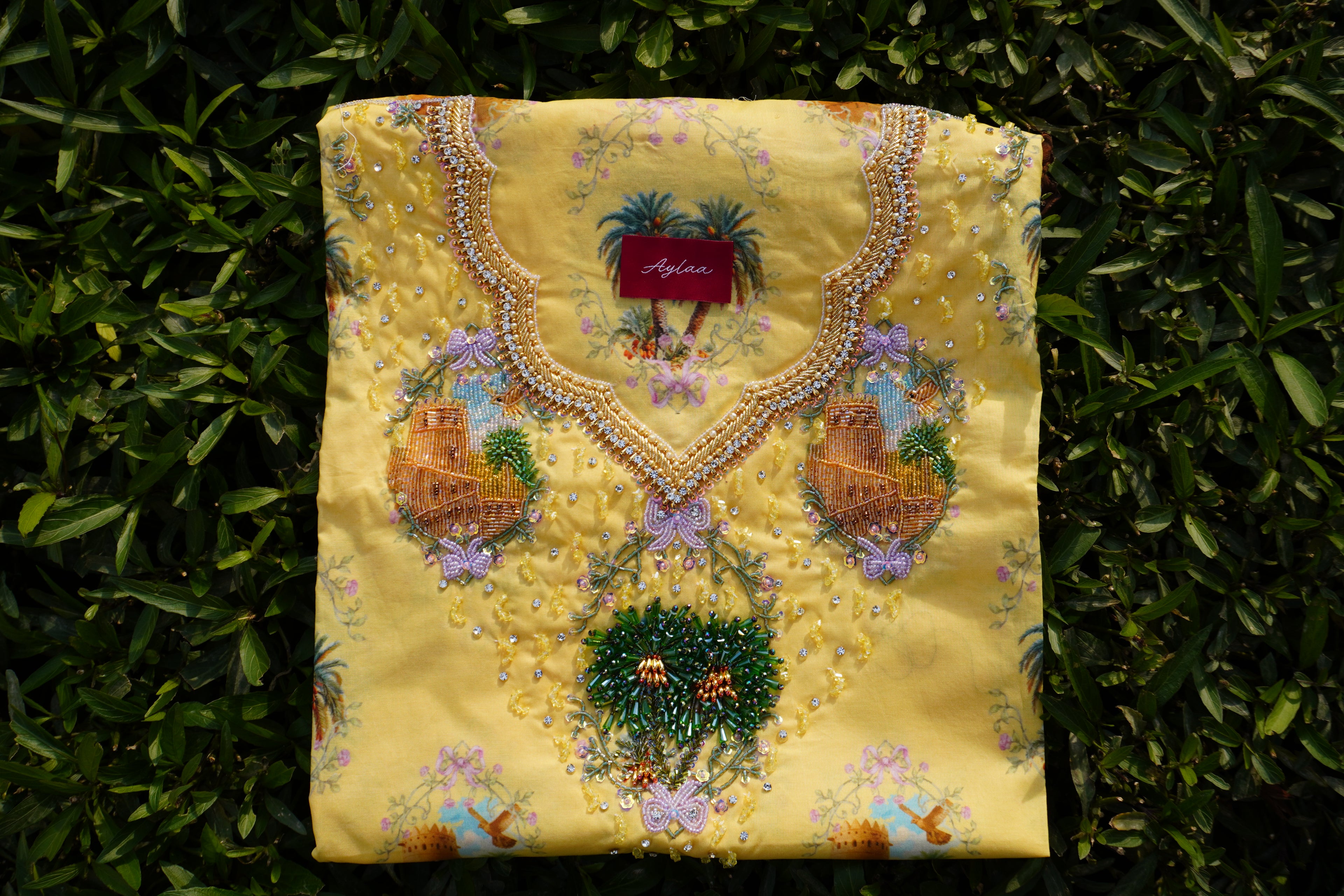 Aam Fabric’s National Day Yellow (Ready Unstitched)