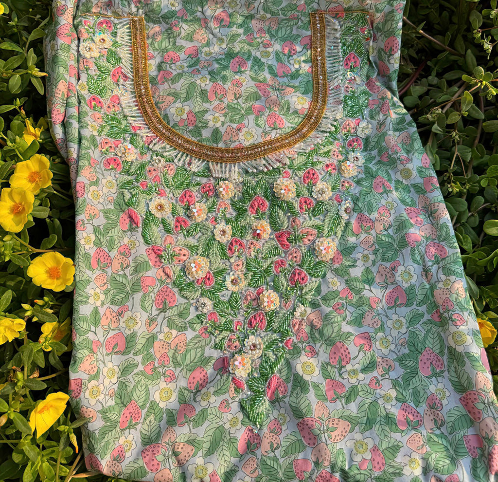 Liberty Strawberry Garden (Ready Unstitched)
