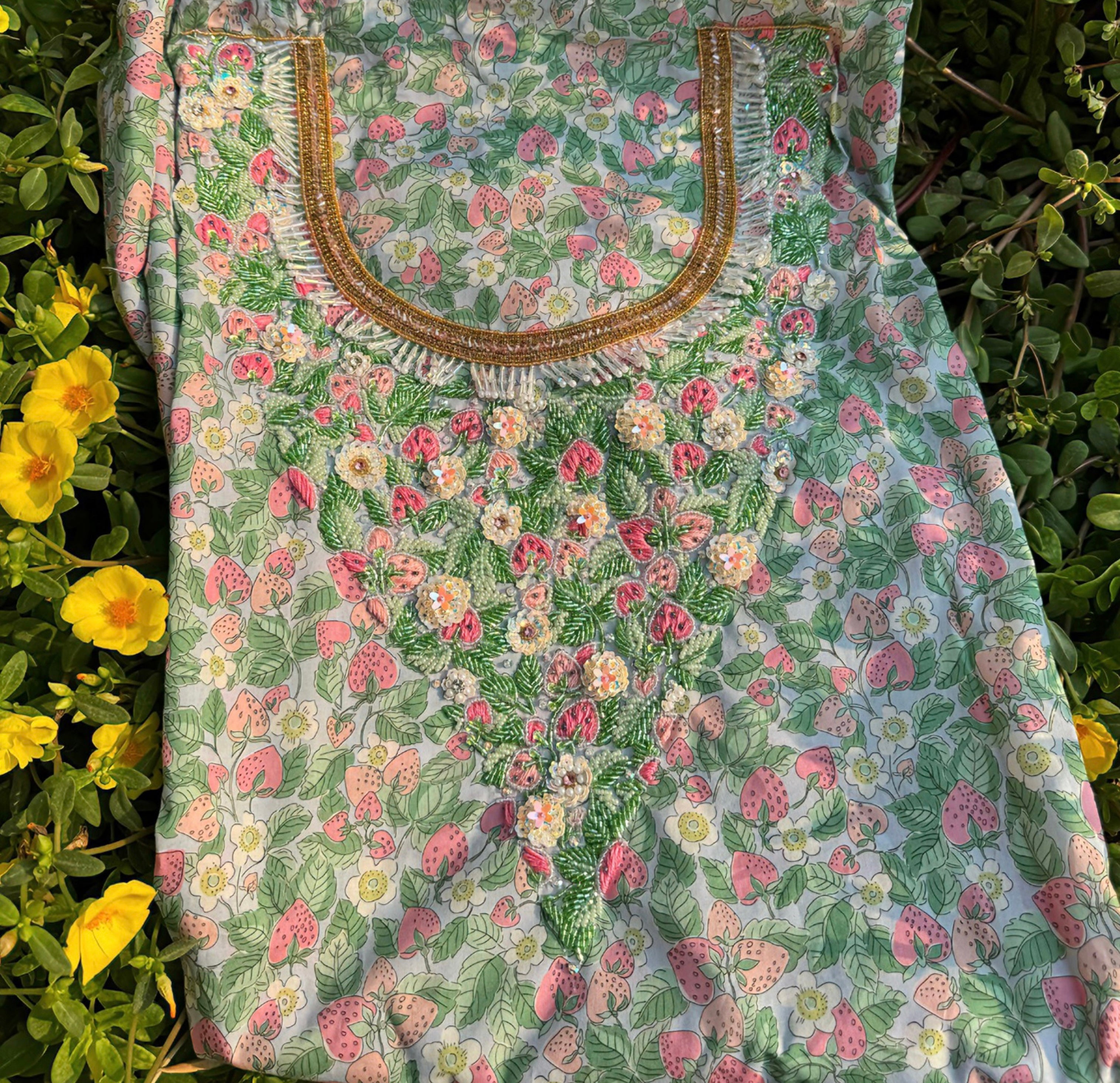 Liberty Strawberry Garden (Ready Unstitched)