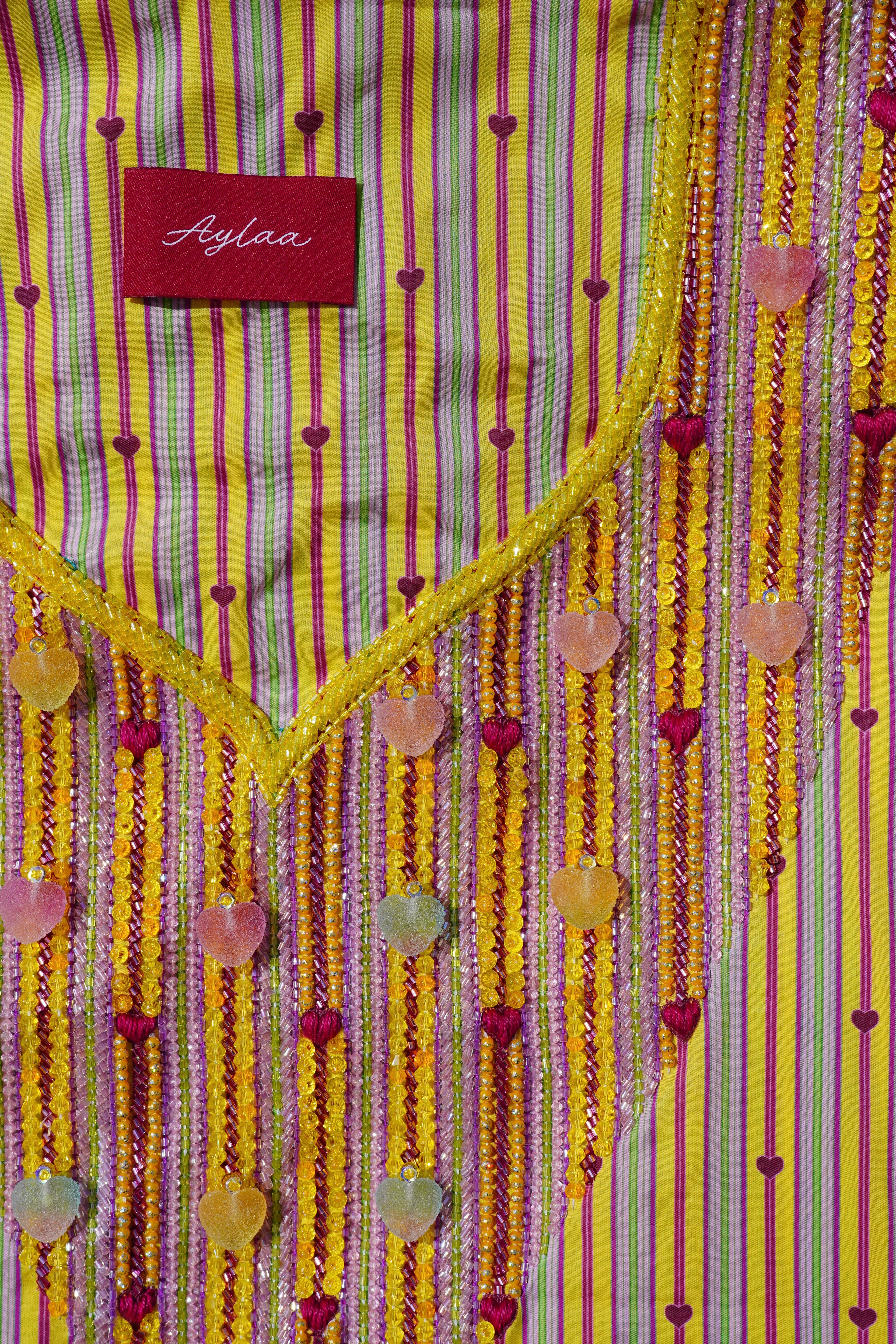 Nasem Fabrics Bu Qleem – Amber (Ready Unstitched)