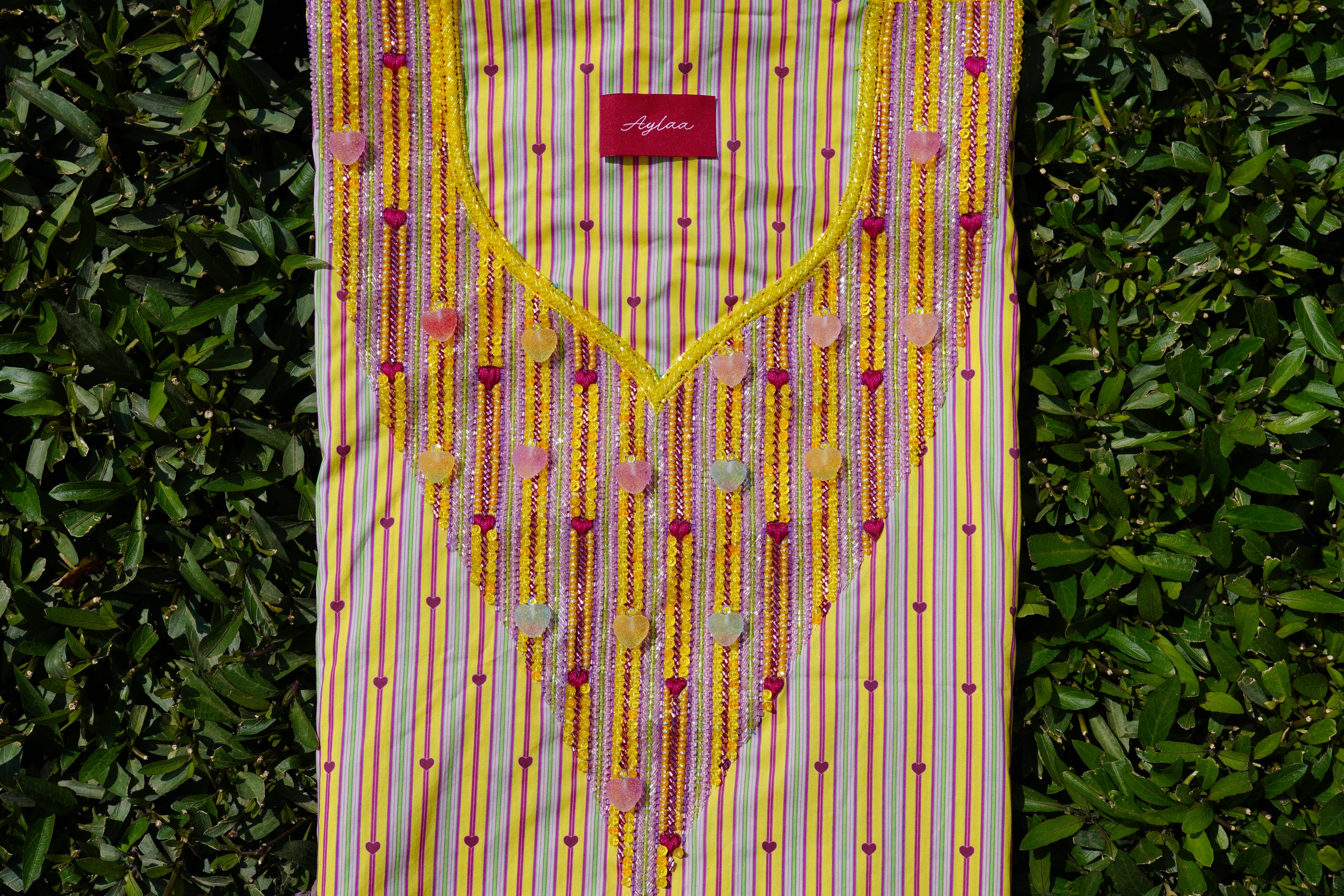 Nasem Fabrics Bu Qleem – Amber (Ready Unstitched)