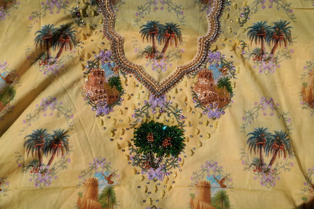 Aam Fabric’s National Day Yellow (Ready Unstitched)