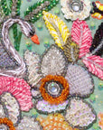 Velvety Fabric Swan Garden