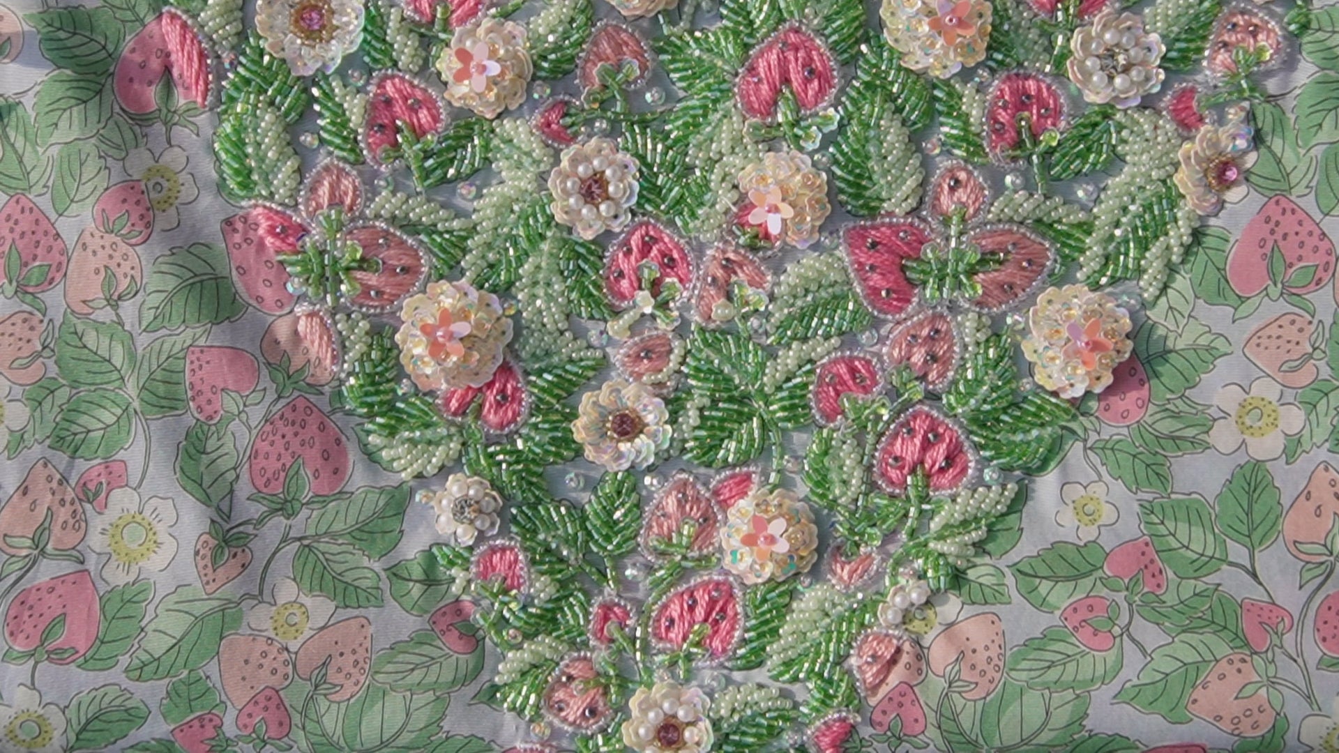 Liberty Strawberry Garden (Ready Unstitched)