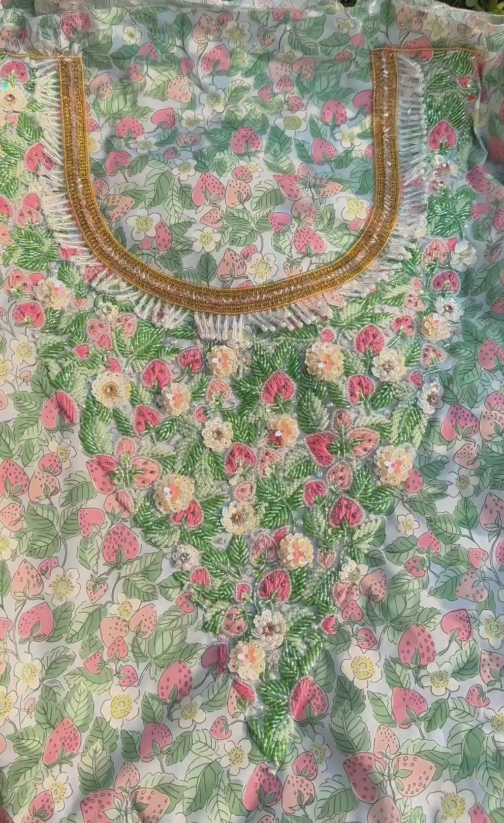 Liberty Strawberry Garden (Ready Unstitched)